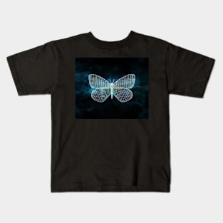 Cian neon butterfly Kids T-Shirt